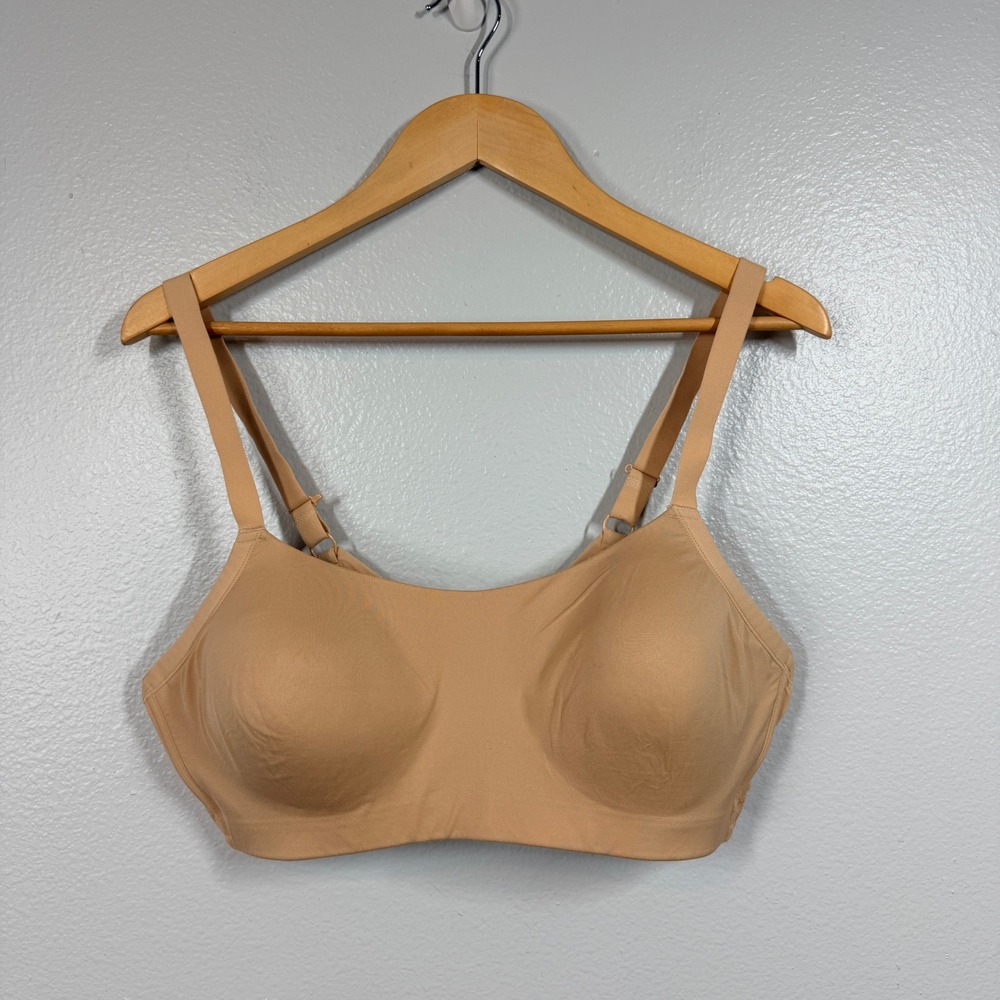 Knix Bra Women XXL Tan Padded Wireless Adjustable Seamless Comfort